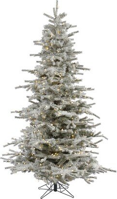 8.5' Flocked Sierra Fir Artificial Christmas Tree with 850 Warm White Led Lights