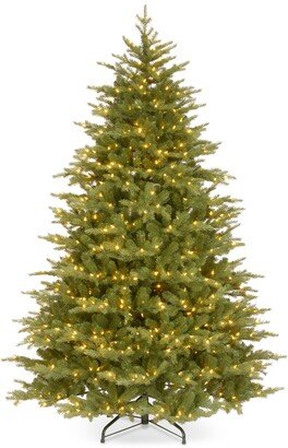 National Tree Company 7.5' Feel Real Nordic Spruce Medium Hinged Christmas Tree with 900 Clear Lights