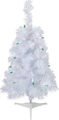 Northlight 2' Pre-Lit Slim White Artificial Christmas Tree - Green Lights