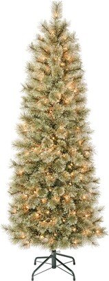 First Traditions Arcadia Pine Cashmere Slim Tree With 150 Clear Lights