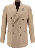 Double-Breasted Straight Hem Blazer-AA