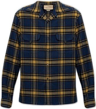 Checked Long-Sleeved Shirt-AC