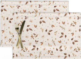 Woodland Placemats | Set Of 2 - Autumn Leaves By Lr-studio Fall Leaf Minimal Botanical Cloth Spoonflower