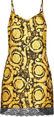 Baroque Pattern Sleeveless Slip Dress