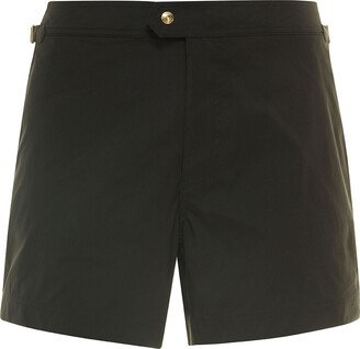 Black Swim Shorts With Side Buckle In Polyester Man