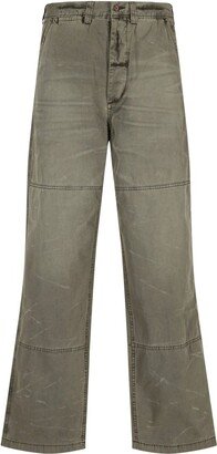 Washed Straight-Leg Trousers