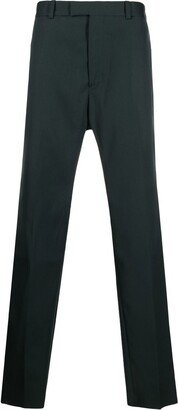 Contrast-Stitching Straight-Leg Trousers