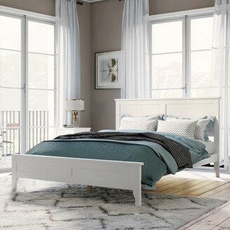 TOSWIN Modern Solid Wood Full Platform Bed, Elegant and Versatile Bed Frame