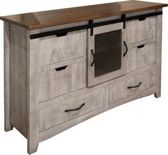 62 Light Gray Solid Wood Six Drawer Triple Dresser