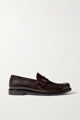 Le Loafer Logo-embellished Patent-leather Loafers - Burgundy