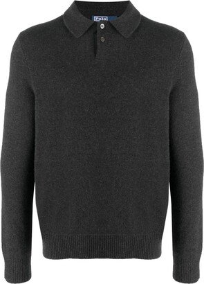 Mélange-Effect Cashmere Polo Jumper