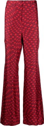 MA Warp silk flared trousers