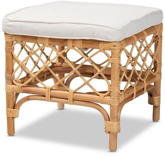 Orchard Upholstered Rattan Ottoman