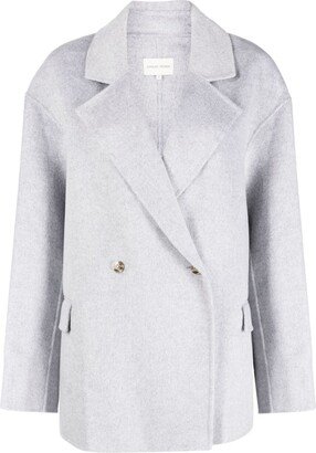 Mélange-Effect Double-Breasted Coat-AB