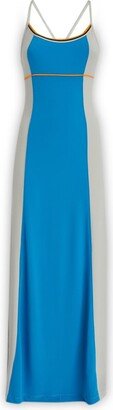 D-Strukon Two-Tone Sleeveless Maxi Dress