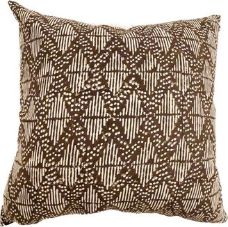 Bowen Chocolate || Deep Brown Geometrical Handblock Pillow Cover