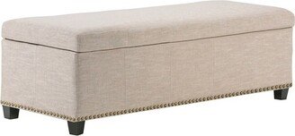 48 Large Stanford Storage Ottoman Natural Linen Look Fabric - WyndenHall