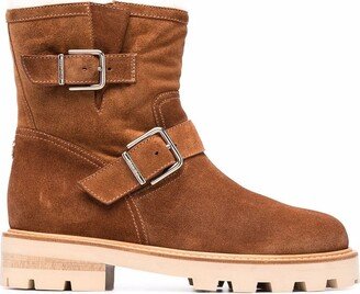 Youth II buckled suede ankle boots