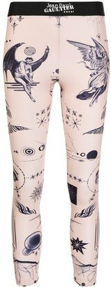 Graphic-Print Skinny Trousers