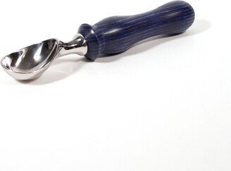 Ice Cream Scoop, Stainless Steel, Blue & Black Laminated Wood, Removeable Wooden Handle, Frozen Yogurt Housewarming Gift