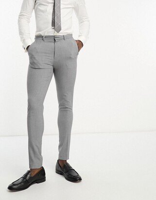 super skinny suit pants in gray-AA