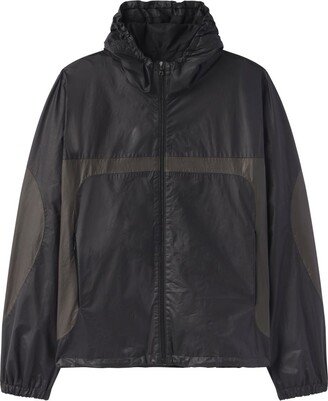 Zip-Up Leather Windbreaker