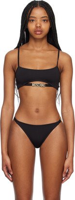 Black Crystal-Cut Bikini Top