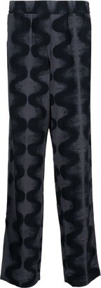 Abstract-Print Straight-Leg Trousers-AD