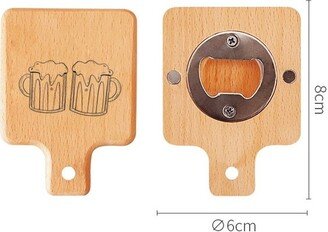 Personalizable Magnetic Wood Bottle Opener Beer With Handle