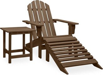 Patio Adirondack Chair with Ottoman&Table Solid Fir Wood - 27.4