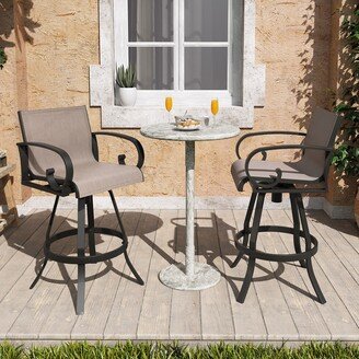 VredHom Outdoor Swivel Bar Chair Patio Bar Stools Sunbrella Textilene Sling - 20.1 in W x 44.3 in H