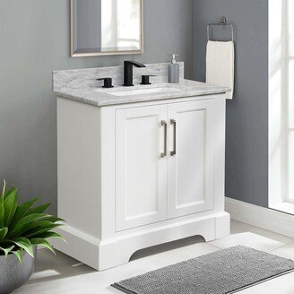 Momei 30 Single Solid Wood Bathroom Vanity Set, with Drawers-AA