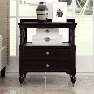 Modern 2 Drawer Nightstand with 2 Drawer