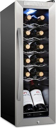 Schmecke Schmécké 12 Bottle Compressor Wine Cooler Refrigerator w/Lock - Freestanding - 41f-64f Digital Temperature Control Stainless Steel