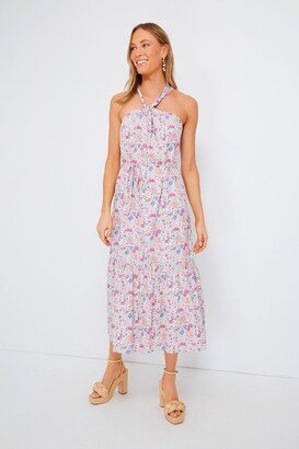 Hyacinth House Pink Halter Neck Floral Medouie Midi Dress