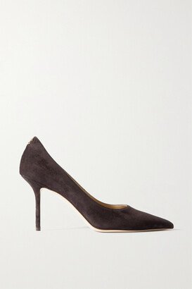 Love 85 Logo-embellished Suede Pumps - Brown