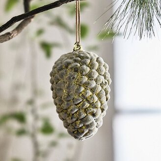 Icy Green Pine Cone Glass Ornament