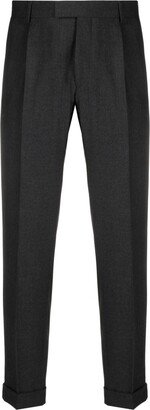 Pressed-Crease Pleated Tapered Trousers