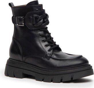 Buckle Chain Moc Toe Combat Boot