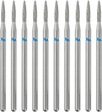 Unique Bargains Emery Nail Drill Bits Set for Acrylic Nails 3/32 Inch Nail Art Tools 43.8mm Length Blue 10 Pcs