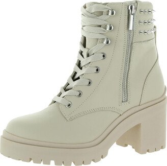 Jaydin Womens Faux Leather Round Toe Combat & Lace-up Boots