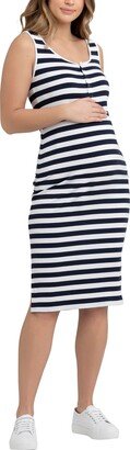 Lee Stripe Snap Button Maternity/Nursing Dress