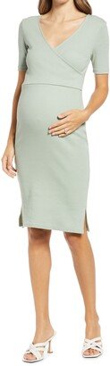 Emilia George Ella Rib Maternity/Nursing Sheath Dress