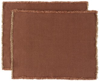 Red Hopsack Linen Placemat Set