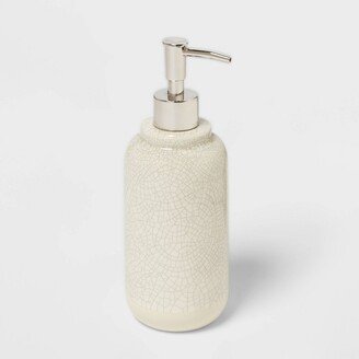 Soap Pump Ceramic Crackle Cream