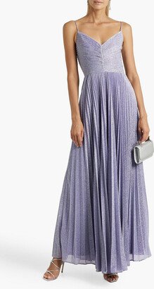 Maycee pleated metallic jersey gown