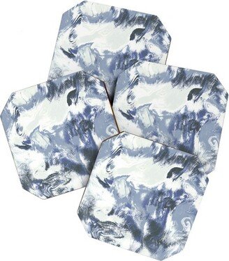 Jacqueline Maldonado Marble Mist Blue Set of 4 Coasters