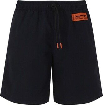 Logo Patch Elasticated Waistband Swim Shorts