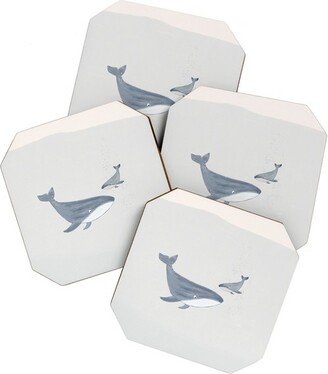 Hello Twiggs Two Whales Set of 4 Coasters