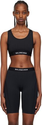 Black Elastic Sport Bra